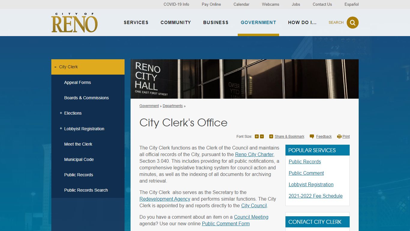 City Clerk's Office | City of Reno